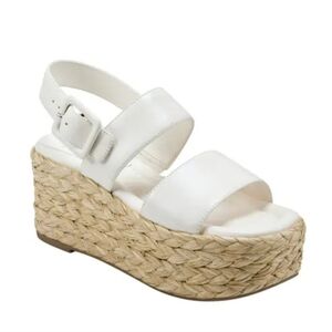 Marc Fisher Patryce Platform Espadrille Wedge Sandal Ivory sz 11 NIB
